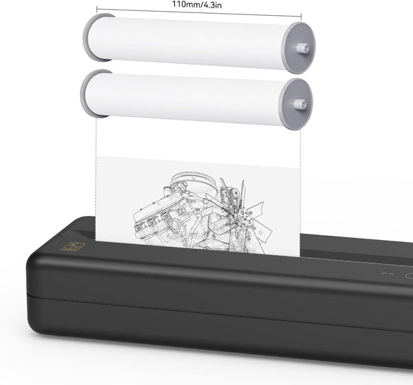 HPRT Printer Paper Rolls for MT810(2 Rolls | 4.3''x23')