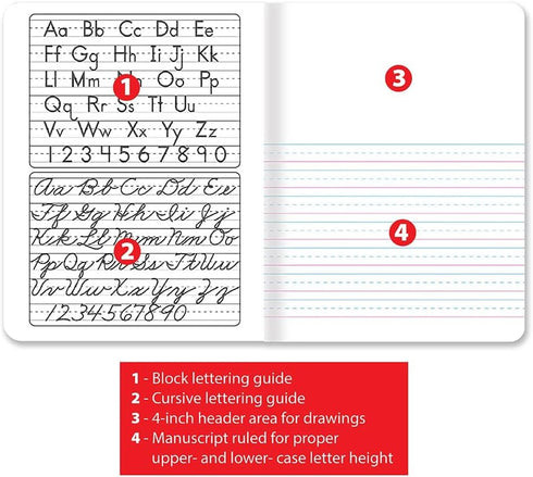Better Office Products Primary Journal, Hardcover, 100 Sheet Notebook for Grades K-2, One Subject