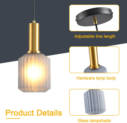 AOJUNSANSAN 2 Pack Mid Century Smoke Gray Glass Pendant Light Fixture Brushed Gold Pendant Lights Kitchen Island Modern