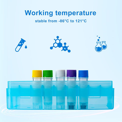 2in 81 Well PP Cryogenic Boxes, Microtube Storage Box, Tube Laboratory Storage Freezer Boxes, 5 Pcs/Pack