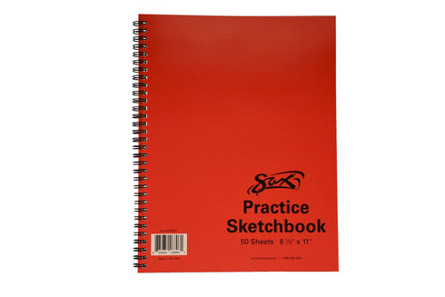 Sax Spiral Binding Smooth Sketchbook, 20 lb, 8-1/2 x 11 Inches, 50 Sheets, Red