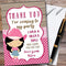 The Card Zoo Pink Western Cute Cowgirl Personalized Childrens Birthday Party Thank You Cards