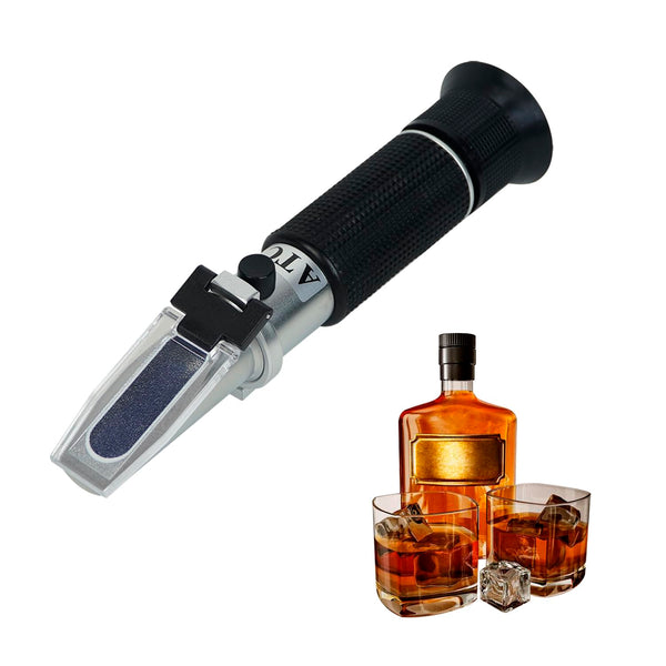 Alcohol Refractometer with ATC, Range 0-80% v/v, Alcohol Content Measurement Tool for Liquor Production