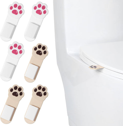Hpmjz 6Pack Toilet Seat Handle Toilet Lid Lifter Cat Paw Seats Lift Holder Avoid Touching Lifts Tool Self Adhesiv