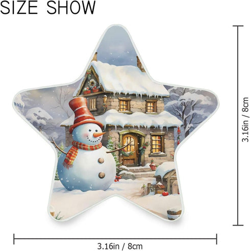 ALAZA Landscape House Snowman Christmas Star Shaped LED Night Light Dusk to Dawn Sensor Plug in Night Home Decor Desk