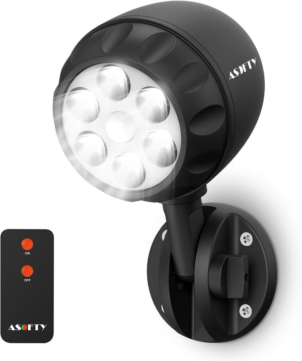 ASOFTY Wireless Battery Operated Motion Sensor Outdoor Light, 6 LED 1000LM LED