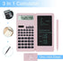 Scientific Calculators for Middle School & High School, Solar and Battery Power with Notepad for School,10 Digits Digital with Erasable Writing Board Math Calculator (Pink)