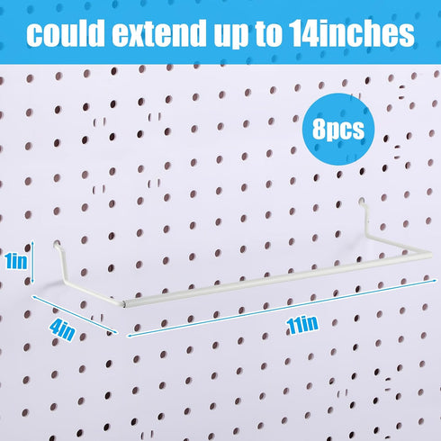 8 Pcs Paper Towel Holder for Pegboard, Extendable Organizer Accessories for Craft Room, Laundry Room, Kitchen, Bathroom