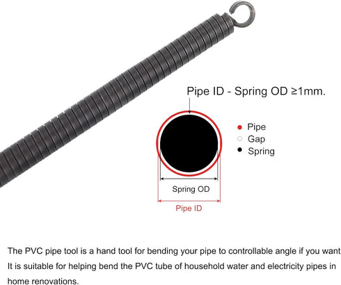MECCANIXITY Spring Tube Bender: OD 11mm/0.43" Steel Pipe Bending Tubes 500mm/19.69" Long for 3/8" PVC Pipe