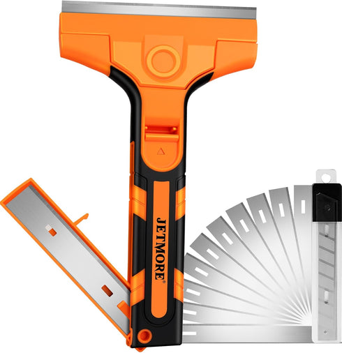 JETMORE Razor Blade Scraper, Scraper Tool with 15 PCS SK5 Steel Blades,