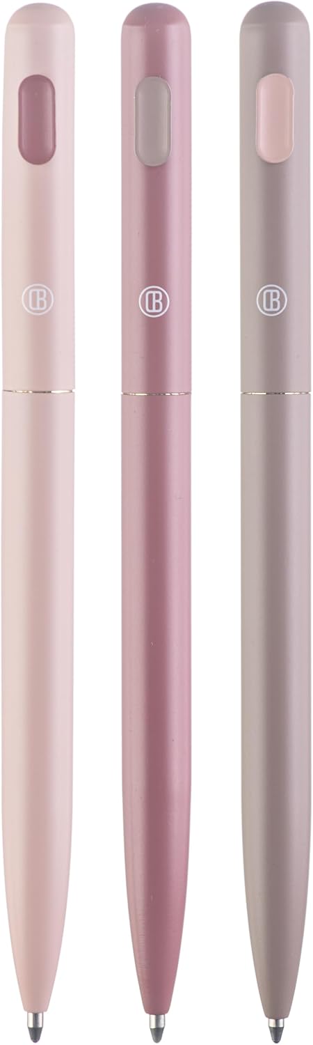 DIVERSEBEE Black Ink Ballpoint Pens, 3 Pack, Retractable No Bleed Bible Pens, Cute Aesthetic Pastel Pens