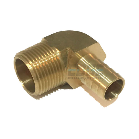 5/8" Hose ID to 3/4" Male NPT 90 Degree Elbow Brass Fitting for Fuel/AIR/Water/Oil/Gas/WOG (Qty 01)