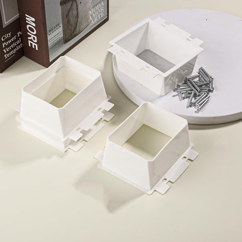 4pcs BE2-4 (2 Gang) Electrical Outlet Box Extender with 16pcs Screws, Heavy Duty Plastic Unit Receptacle Extender