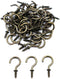 3/4'' Antique Brass Ceiling Hooks, Vintage Bronze Cup Hook Screw-in Light Hooks, 40 Pack