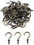 3/4'' Antique Brass Ceiling Hooks, Vintage Bronze Cup Hook Screw-in Light Hooks, 40 Pack