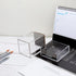 Set MEI YI TIAN Clear Acrylic Black Pen Holder Sticky Notes Holder Pencil Cup Note Dispenser Desk Organizer for School