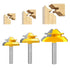 Totowood 45 Degree Lock Miter Router Bit 3-Piece Set, for 31/64", 37/64",3/4" Cutting