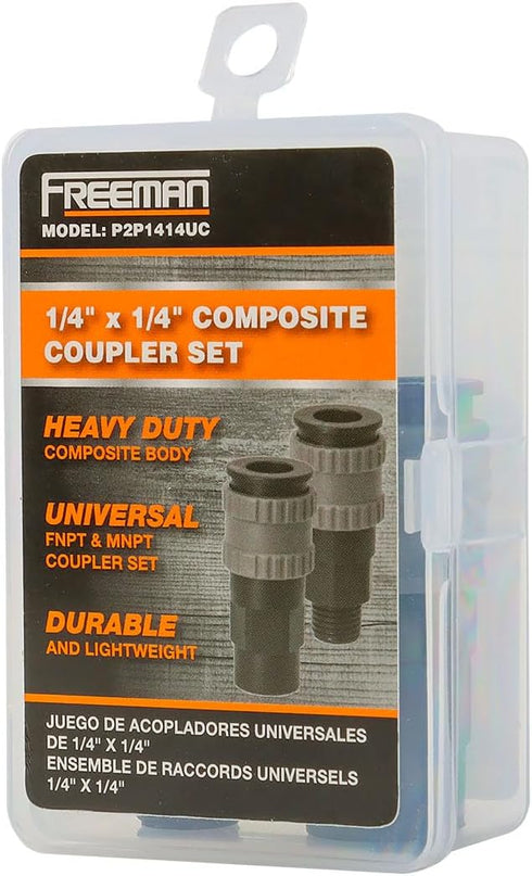 Freeman P2P1414UC 1/4" x 1/4" Pneumatic Composite Coupler Set, 2-Piece