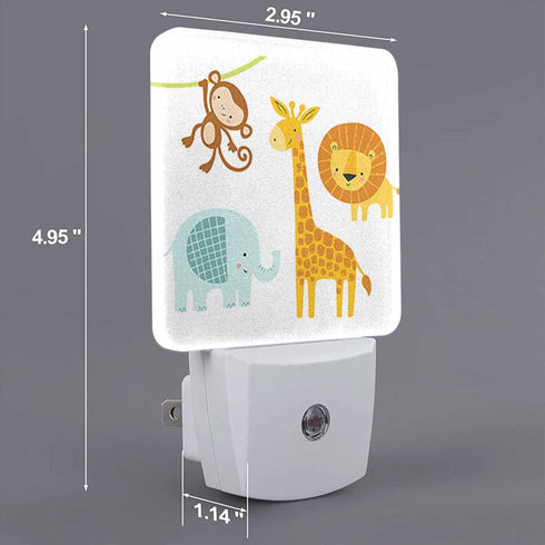 Chrobak LED Night Light,Cute Jungle Animal LED Night Light Plug into Wall with Dusk to Dawn Light Sensor White Energy