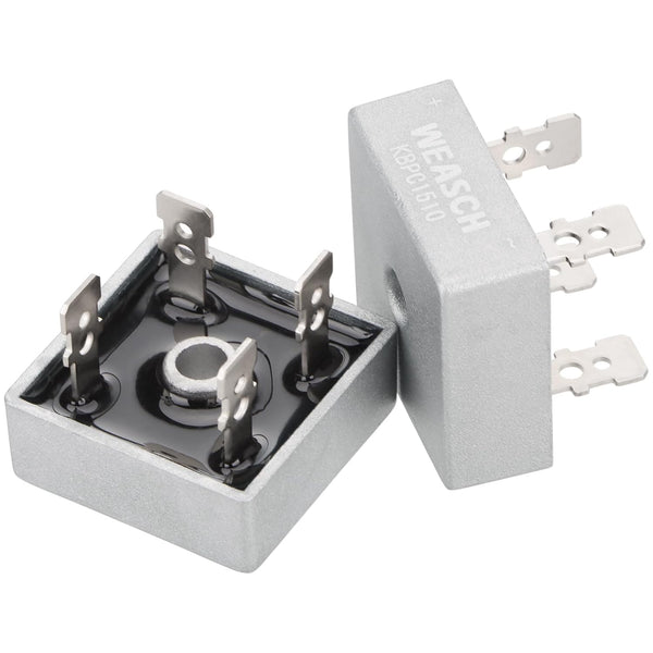 2Pcs Bridge Rectifier Diode, KBPC1510, AC to DC, 1000V 15A Full Wave Single Phase Bridge Rectifier