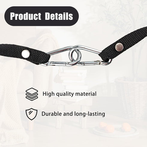 4pcs Tape Thong for Tool Belts, Black Electrical Tape Holder Hooks, Polyester Chain Strap for Small Electrical Tape