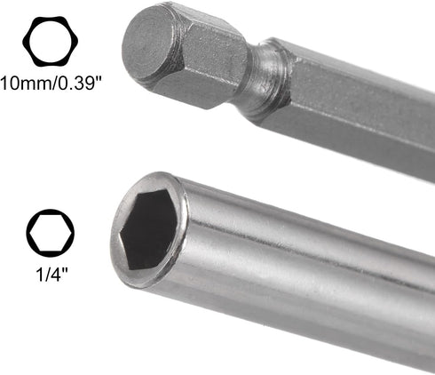 uxcell 10pcs 1/4 Inch Hex Shank by 4 Inch Magnetic Bit Holder Extension, Quick Release for Screwdriver Drill