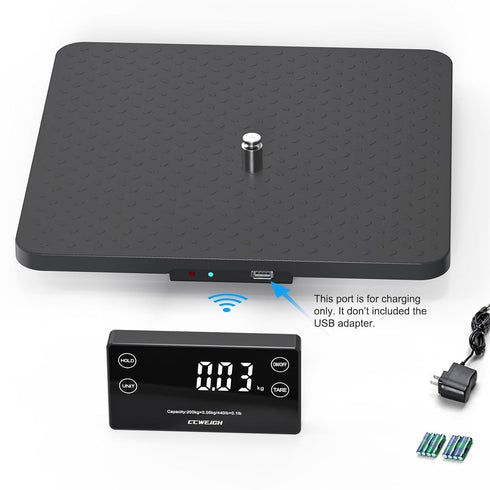Shipping Scale 440lbs x 1oz, Wireless Ultrathin ABS Large Platform Scale for Shipping Packages