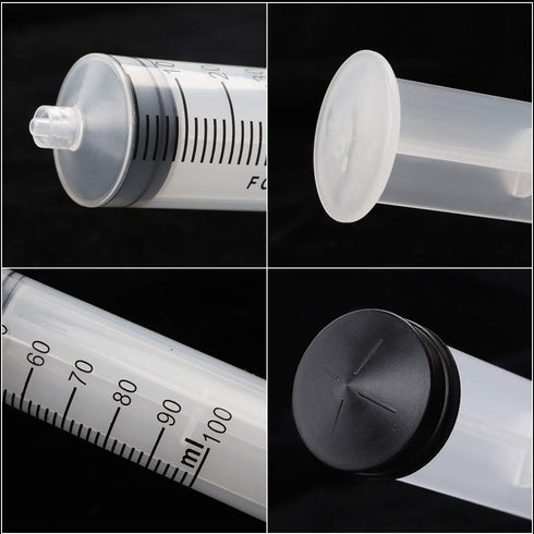 DEPEPE 2pcs 100ml Large Plastic Syringe with 2pcs 47in Handy Tubing and Luer Connections for Labs, Measuring