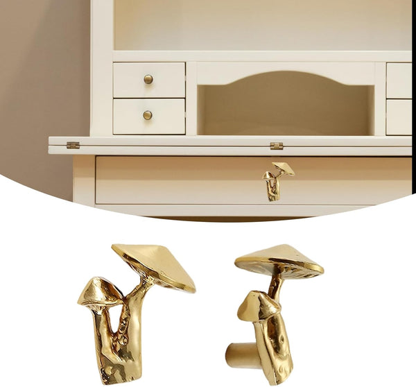 Ywmsfl Furniture Decorative Handle Modern Brass Dressers Knob Mushroom Shape Bedside Cabinet Pull Easy to Installation