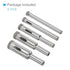 Diamond Drill Bits Set, 5-Pieces with 5mm to 12mm Cutting Diameter for Glass Drilling Hard Materials