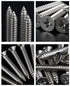 750Pcs 15-Size Metric M1 M1.2 M1.4 M1.6 M1.7 304-Stainless Steel Phillips Self-Tapping Screws Assortment Kit