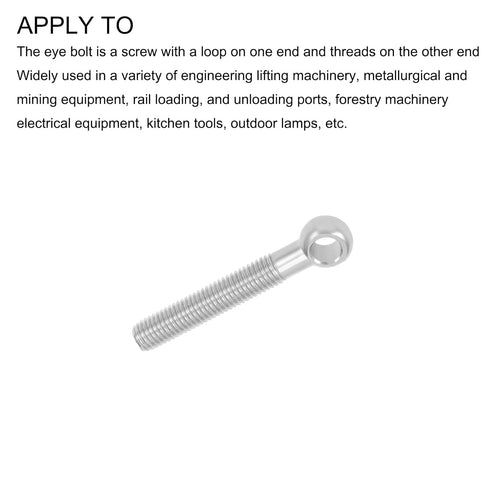 Shoulder Swing Lifting Bolt (M12x80mm) 1Pcs, 304 Stainless Steel Eye Bolts for Home Renovation, Pipeline Gate Valves