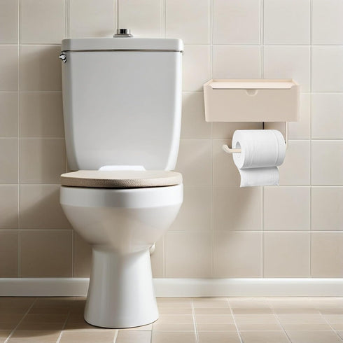 NOLITOY Wall-Mounted Toilet Holder with Garbage Bag Storage Bathroom Organizer for Small Spaces Multipurpose Tissue