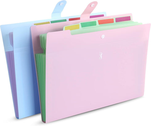 Mr. Pen 2 Pack Expanding File Folder, 5 Pocket Accordion Folder with Labels, A4/Letter Size, Waterproof and Tearproof