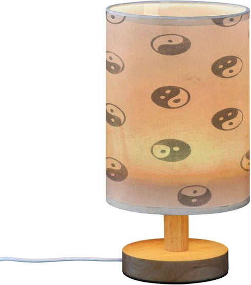 Glaphy Black and White Yin Yang Symbols Table Lamp Nightstand Lamp with USB Port Bedside Desk Lamps for Living Room
