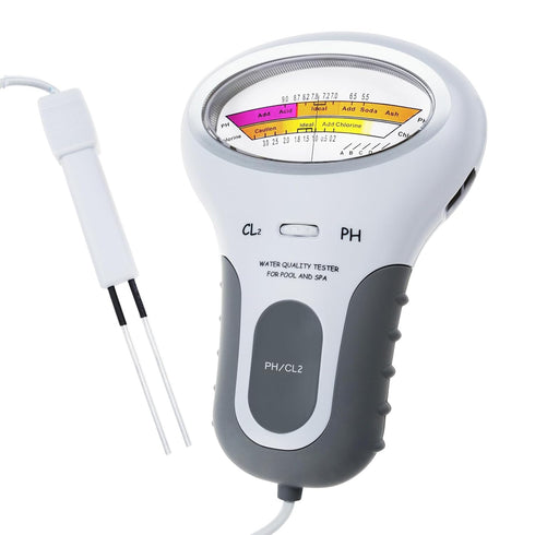 Dual-Function Water Tester: pH & Chlorine (CL2) Meter for Pools, Spas, Hydroponics