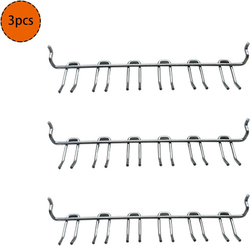 Pegboard Screwdriver Holders Organizer, Stainless Steel Peg Board Tool Utility Hooks for Shop Store, Silver