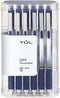 TUL Gel Pens, Retractable, Fine Point, 0.5 mm, Gray Barrel, Blue Ink, Pack of 12