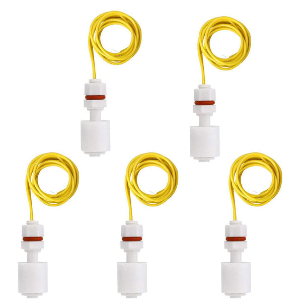 Liyafy 5 Pcs Right Angle White Plastic PP Float Switch - Fish Tank Liquid Water Level Control Sensor XSL-3508-P