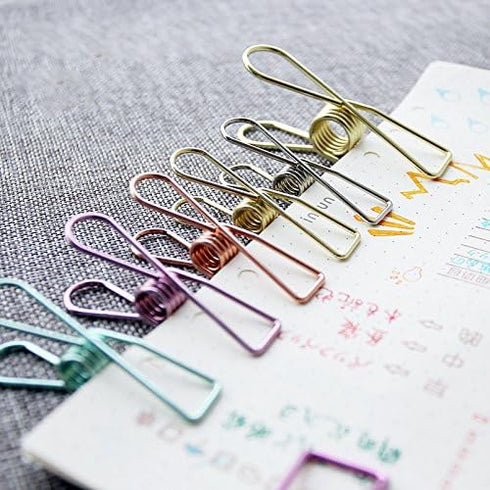 Pack of 25 Multi-Purpose Small Metal Clips, Rose Gold Clothesline Utility Clips