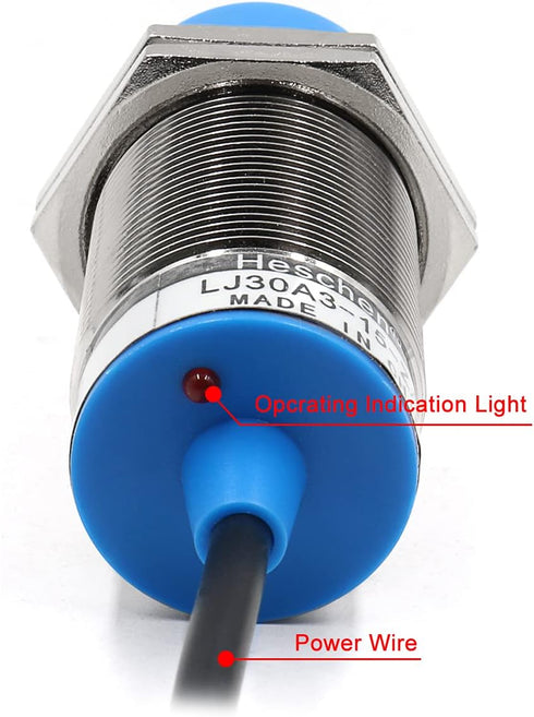 M30 LJ30A3-15-Z/AX 15mm 10-30VDC 200mA 3 Heschen Inductive Proximity Sensor Switch Non-Shield Type Detector NPN