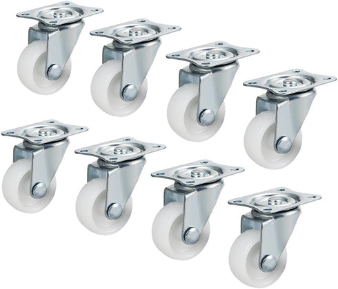 uxcell Swivel Caster Wheels, 1.2" Polypropylene with 360 Degree Top Plate, Pack of 8