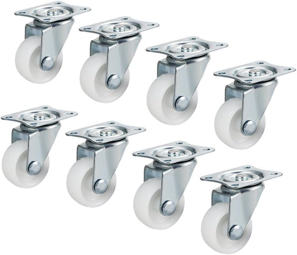 uxcell Swivel Caster Wheels, 1.2" Polypropylene with 360 Degree Top Plate, Pack of 8
