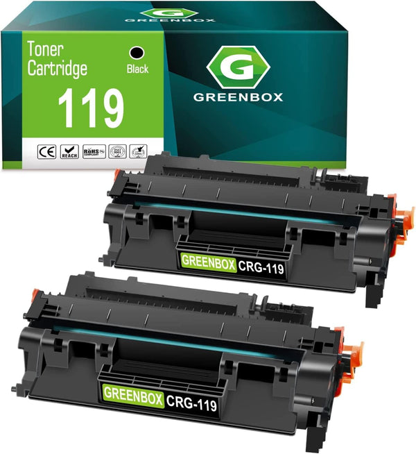 GREENBOX Compatible Toner Cartridge Replacement for Canon 119 II, 2-Pack Black for MF6160dw, MF414dw, MF5950dw Printers