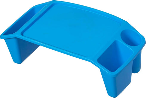 Basicwise Activity Desk Table with Built-in Cup Holder & Storage Compartments Multipurpose Lap Tray for Home Learning