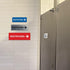 Signs ByLITA Basic Restrooms Right Arrow Sign - Durable Material with Strong Adhesive Tape (Brushed Silver) - 1 Pack