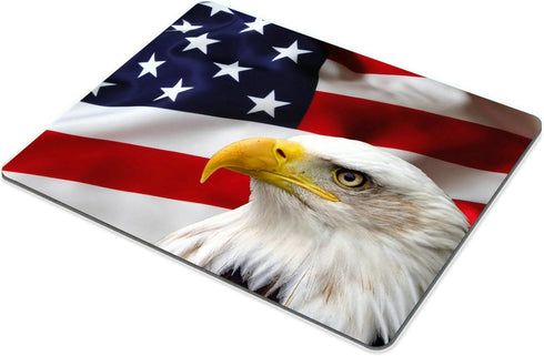 Smooffly Non-Slip Rubber Mousepad - Eagle on American Flag Design