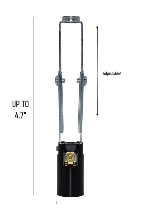 E-12 4-Inch Set 6 Creative Hobbies Chandelier Lighting Fixture Socket Kit, Adjustable Height Candelabra Sockets