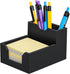 Black Sticky Note Holder, Silicone Memo Holder with Pen or Card Slots, Fits 3x3 Inches Sticky Notes, Dispenser