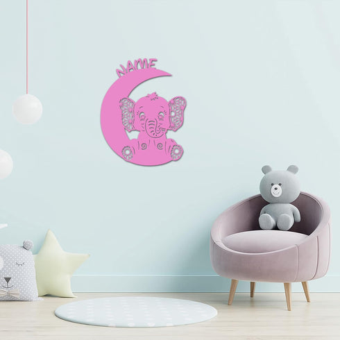 Namofactur Customizable Moonlit Elephant LED Night Light for Newborns